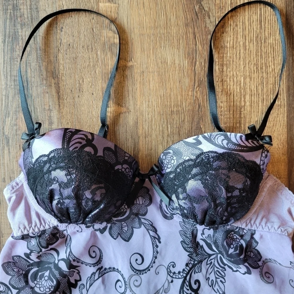 Apt 9 Purple Black Mesh Bra Top